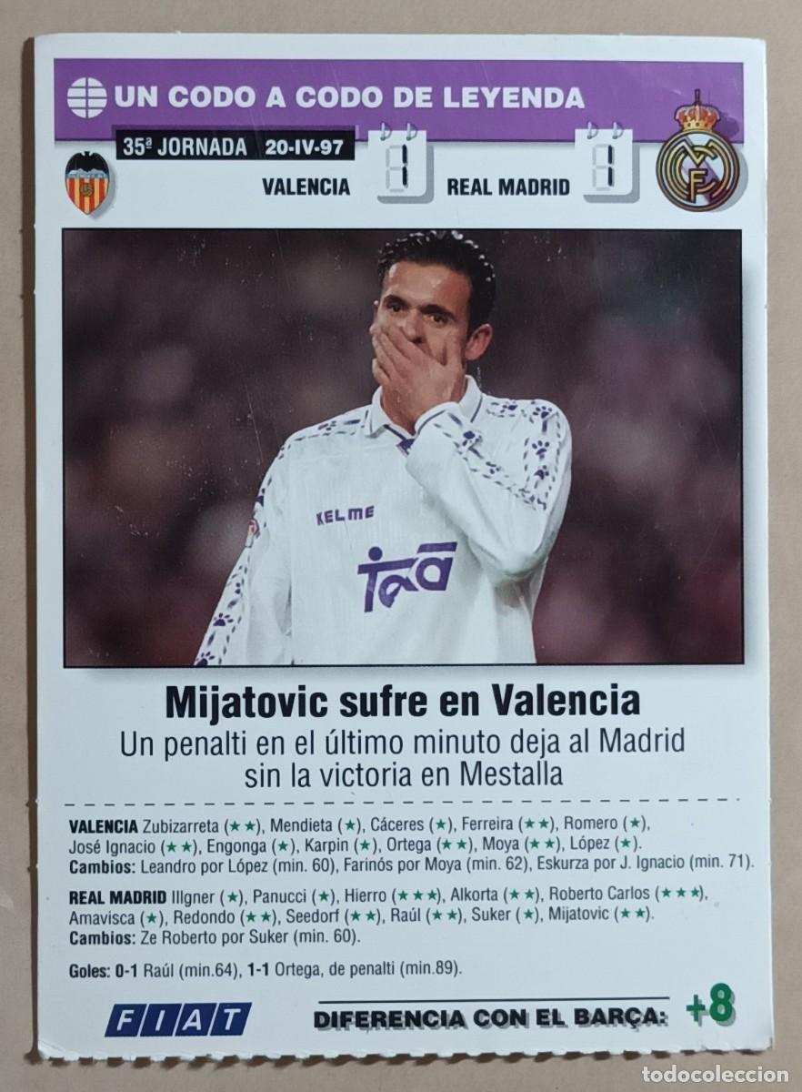 Fu&szlig;ball-Sticker: UN CODO A CODO DE LEYENDA 1996 1997 - VALENCIA/REAL MADRID - REAL MADRID/SPORTING -MIJATOVIC/CAPELLO