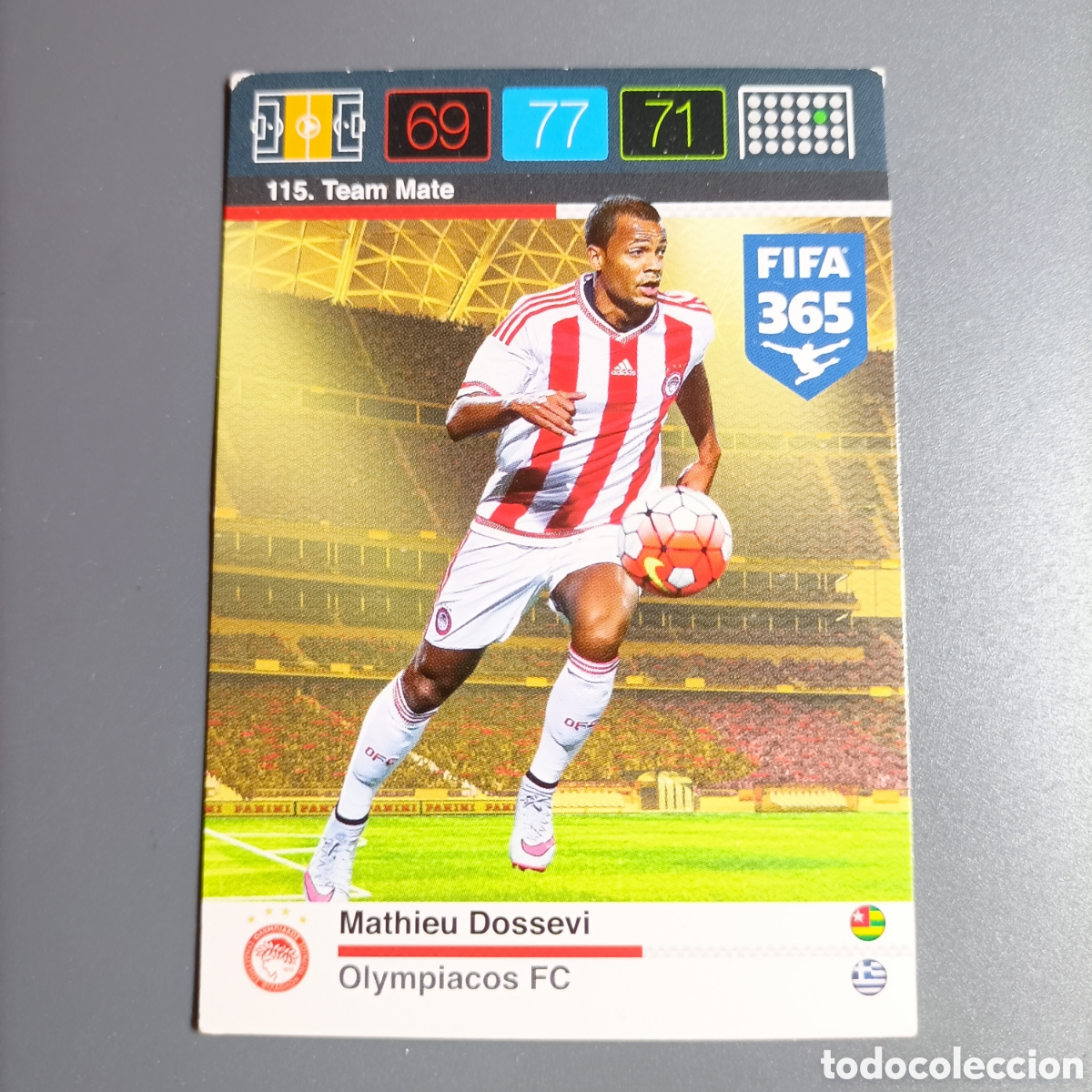 Cromos de f&uacute;tbol: CARD ADRENALYN XL FIFA 365 PANINI 2016 (OLYMPIACOS FC) №115 MATHIEU DOSSEVI