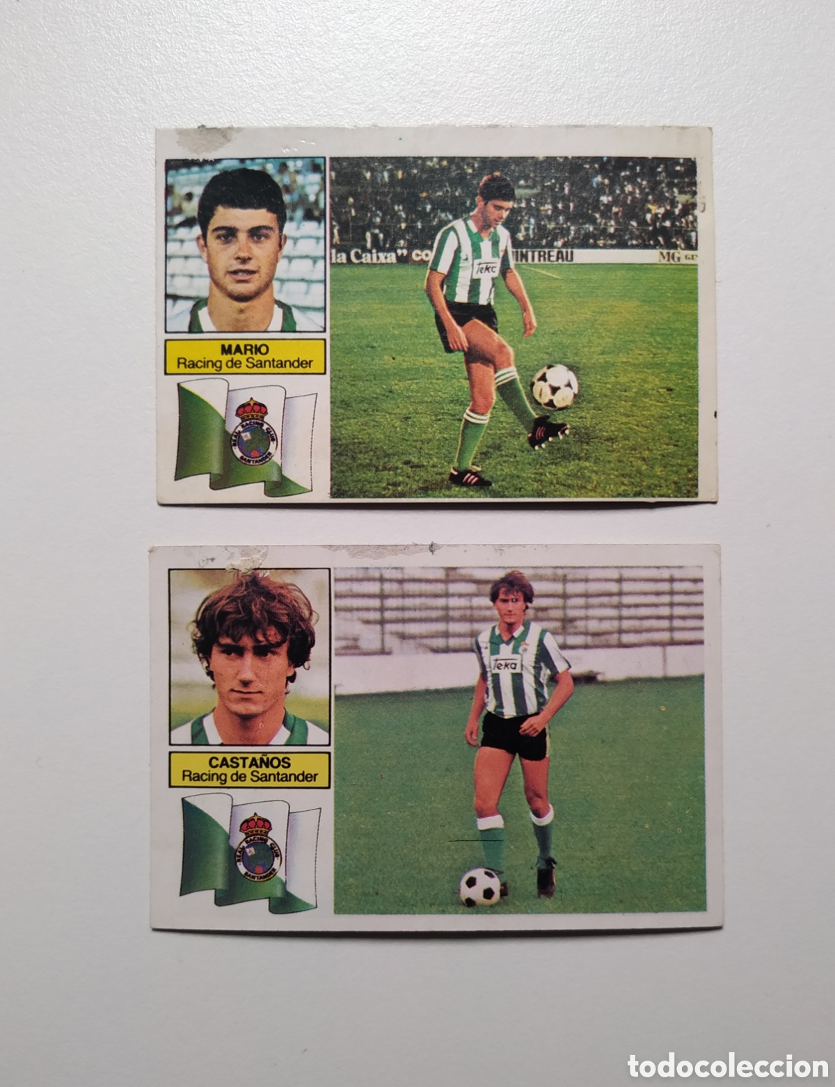 Cromos de f&uacute;tbol: MARIO Y CASTA&Ntilde;OS,RACING DE SANTANDER CAMISETA RAYAS LIGA ESTE 1982 1983 82 83 DESPEGADOS RECUPERADOS