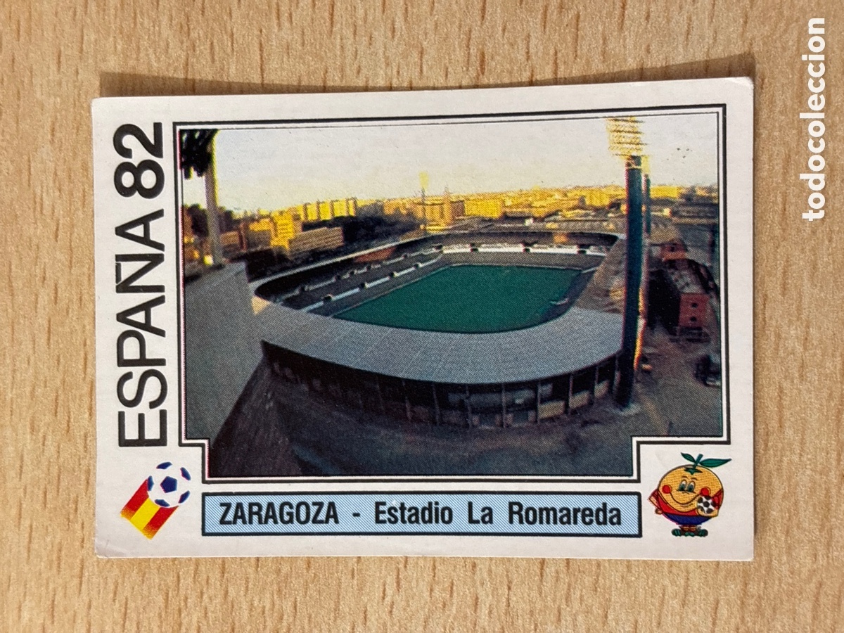 Cromos de f&uacute;tbol: # 34 Estadio La Romareda Zaragoza Mundial Espa&ntilde;a 82 Panini sin pegar