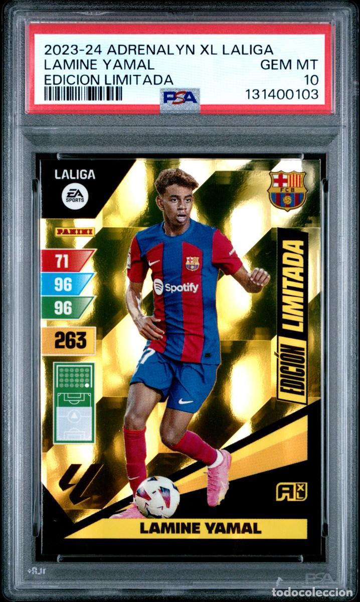 Cromos de f&uacute;tbol: Lamine Yamal Edicion Limitada Panini Adrenalyn XL 2023 24 PSA 10 GEM MT