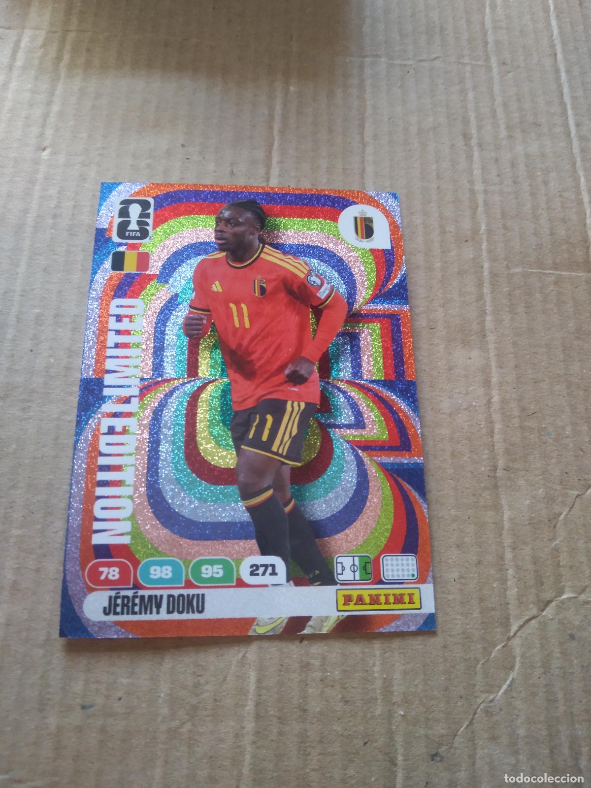 Cromos de f&uacute;tbol: DOKU BELGICA EDICION LIMITADA CROMO FUTBOL PANINI ADRENALYN MUNDIAL 2026 WORLD CUP