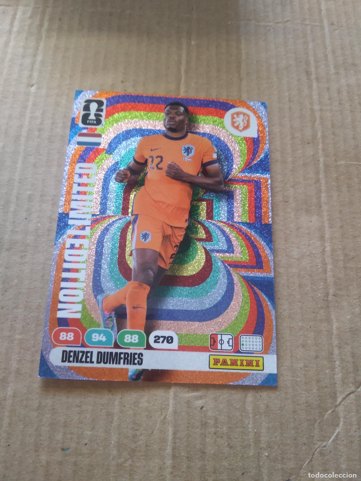 Fu&szlig;ball-Sticker: DENZEL DUMFRIES HOLANDA EDICION LIMITADA CROMO FUTBOL PANINI ADRENALYN MUNDIAL 2026 WORLD CUP