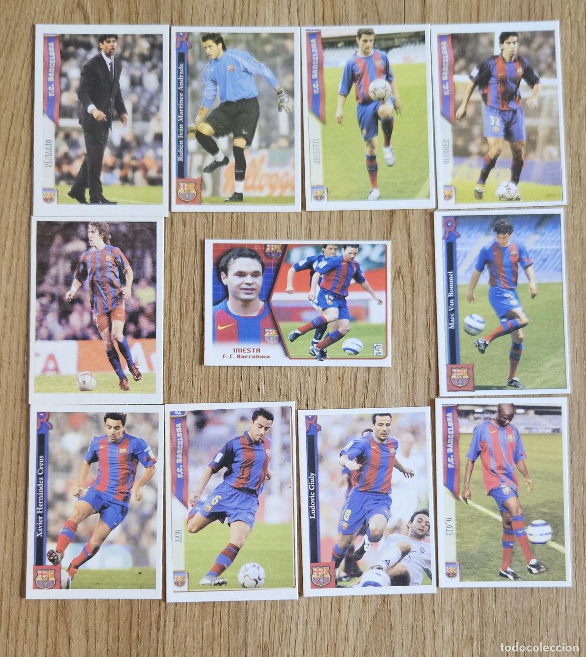 Figurine di Calcio: Lote 11 cromos Barcelona Editorial desconocida Rijkaard, Xavi, Iniesta, Puyol, V&iacute;ctor Vald&eacute;s, Eto'o