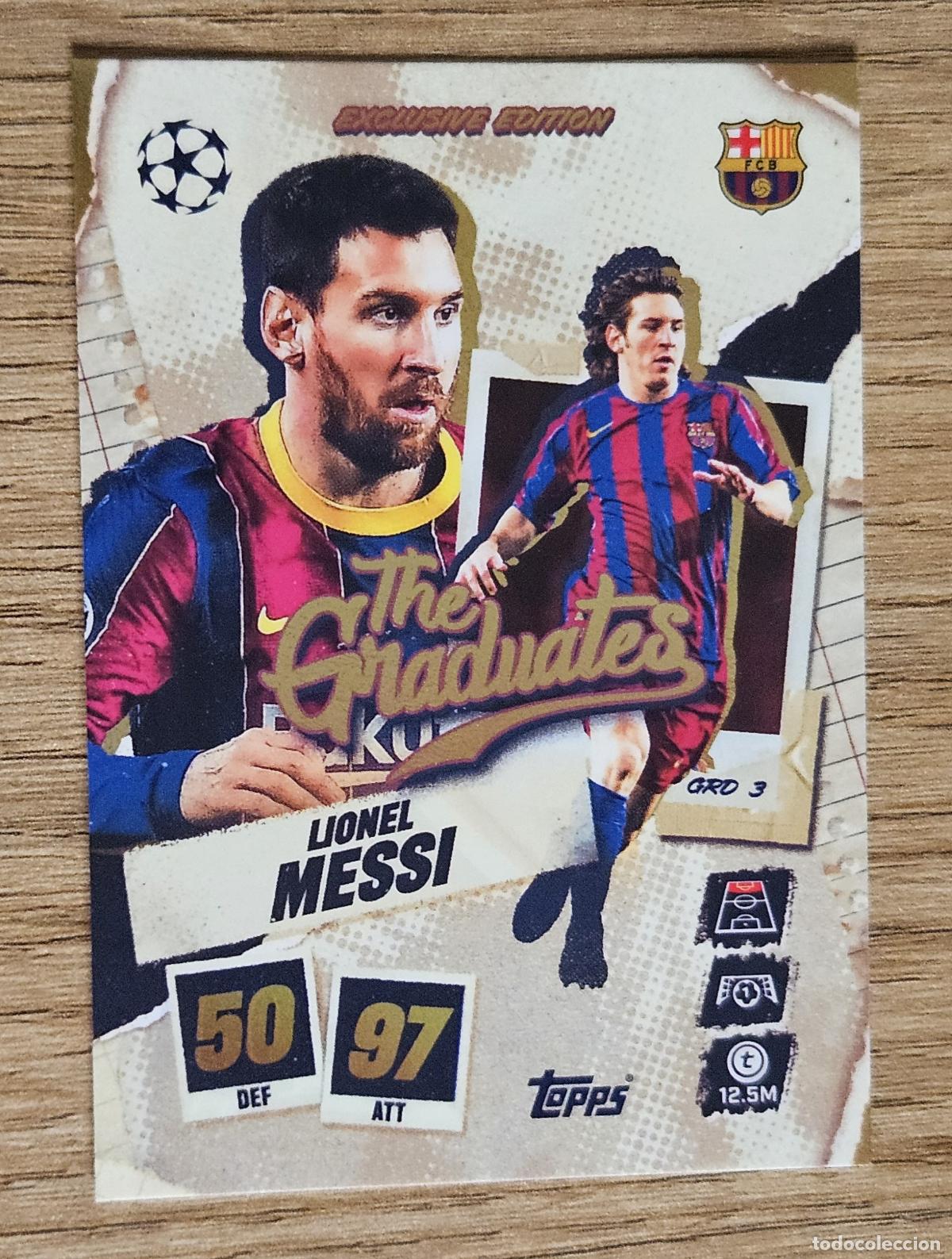 Fu&szlig;ball-Sticker: Lionel Messi (Barcelona). Cromo Topps Match Attax 2025-2026 (25-26) The Graduates. Exclusive Edition