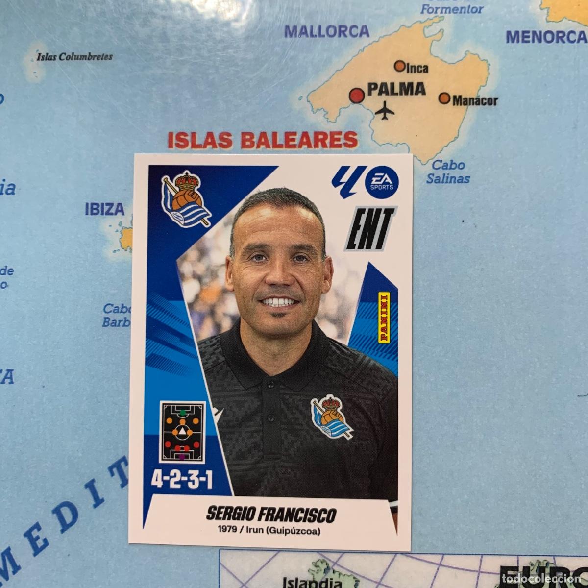 Fu&szlig;ball-Sticker: Sergio Francisco entrenador n&uacute;mero 2 de la Real Sociedad cromo liga este 25-26 2025-2026