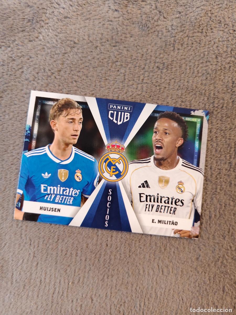Cromos de Futebol: SO 45 PANINI CLUB REAL MADRID 25 26 HUIJSEN &ndash; E. MILIT&Atilde;O SOCIOS 2025 2026