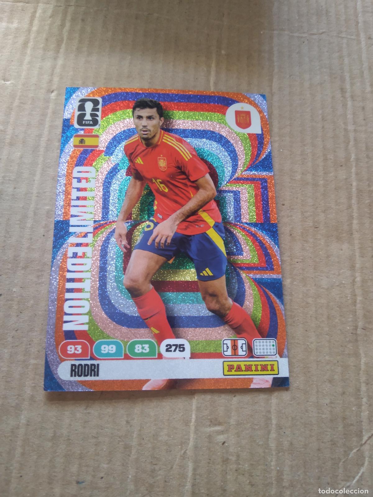 Cromos de f&uacute;tbol: RODRI ESPA&Ntilde;A EDICION LIMITADA CROMO FUTBOL PANINI ADRENALYN MUNDIAL 2026 WORLD CUP
