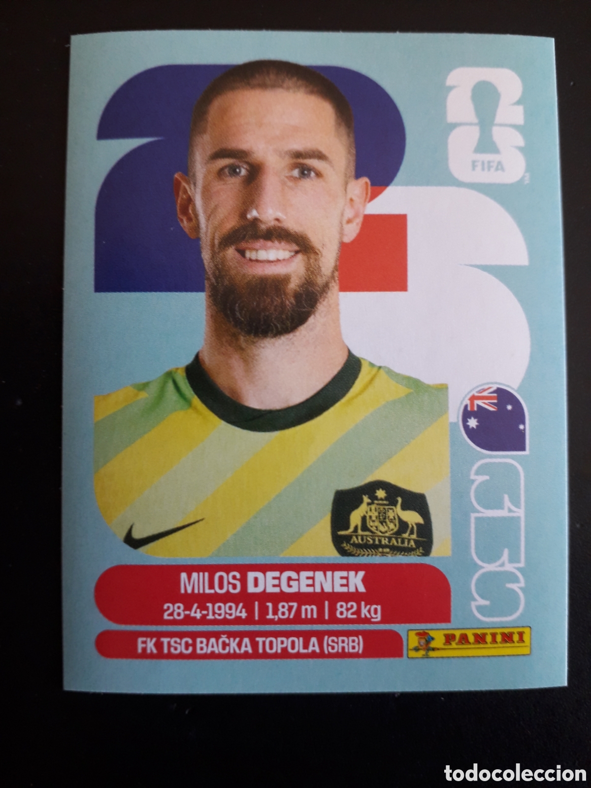 Cromos de f&uacute;tbol: DEGENEK AUSTRALIA AUS 10 MUNDIAL F&Uacute;TBOL 2026 FIFA WORLD CUP PANINI SIN PEGAR PEDIDO M&Iacute;NIMO 3&euro;