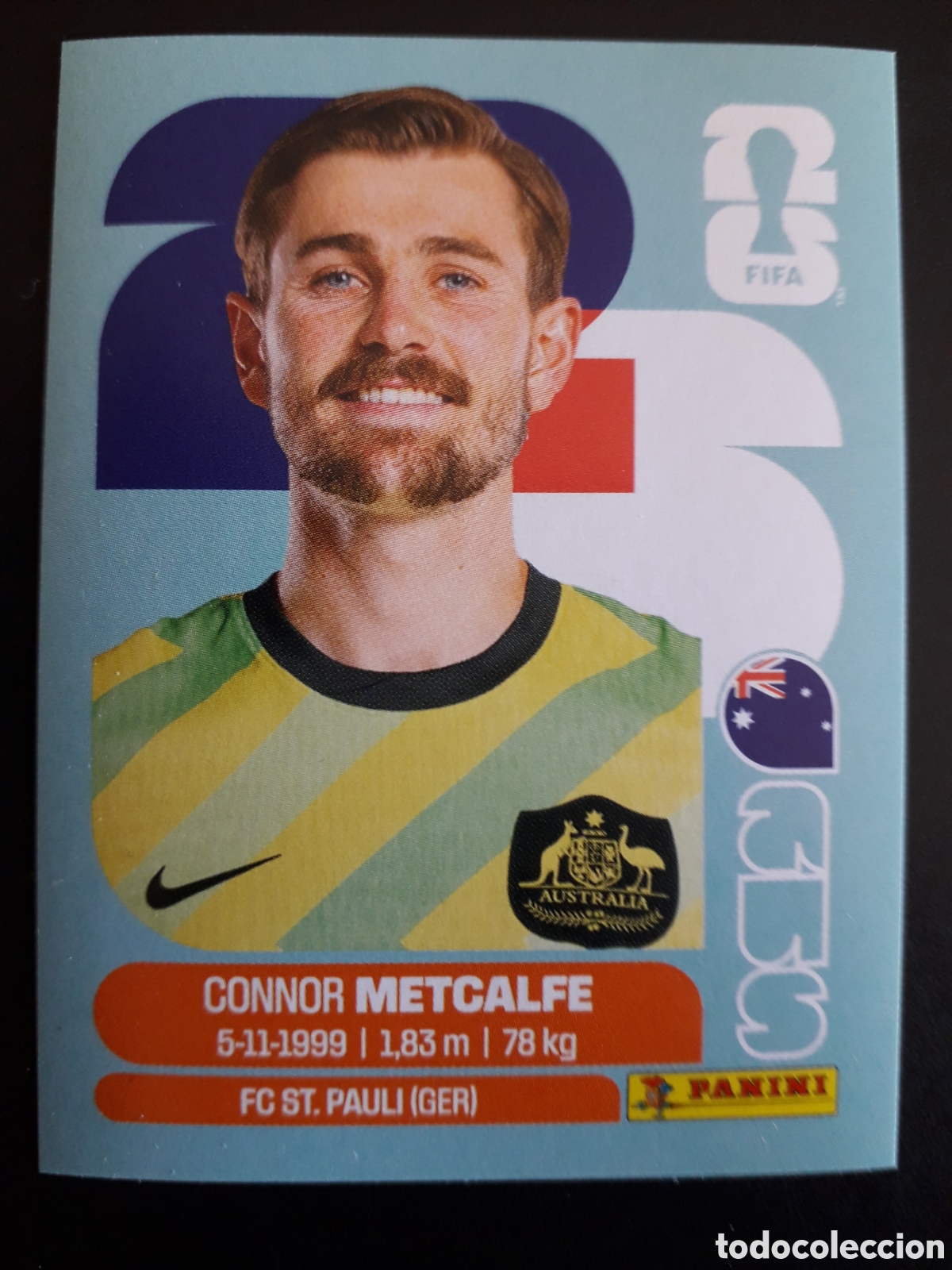 Cromos de f&uacute;tbol: METCALFE AUSTRALIA AUS 15 MUNDIAL F&Uacute;TBOL 2026 FIFA WORLD CUP PANINI SIN PEGAR PEDIDO M&Iacute;NIMO 3&euro;