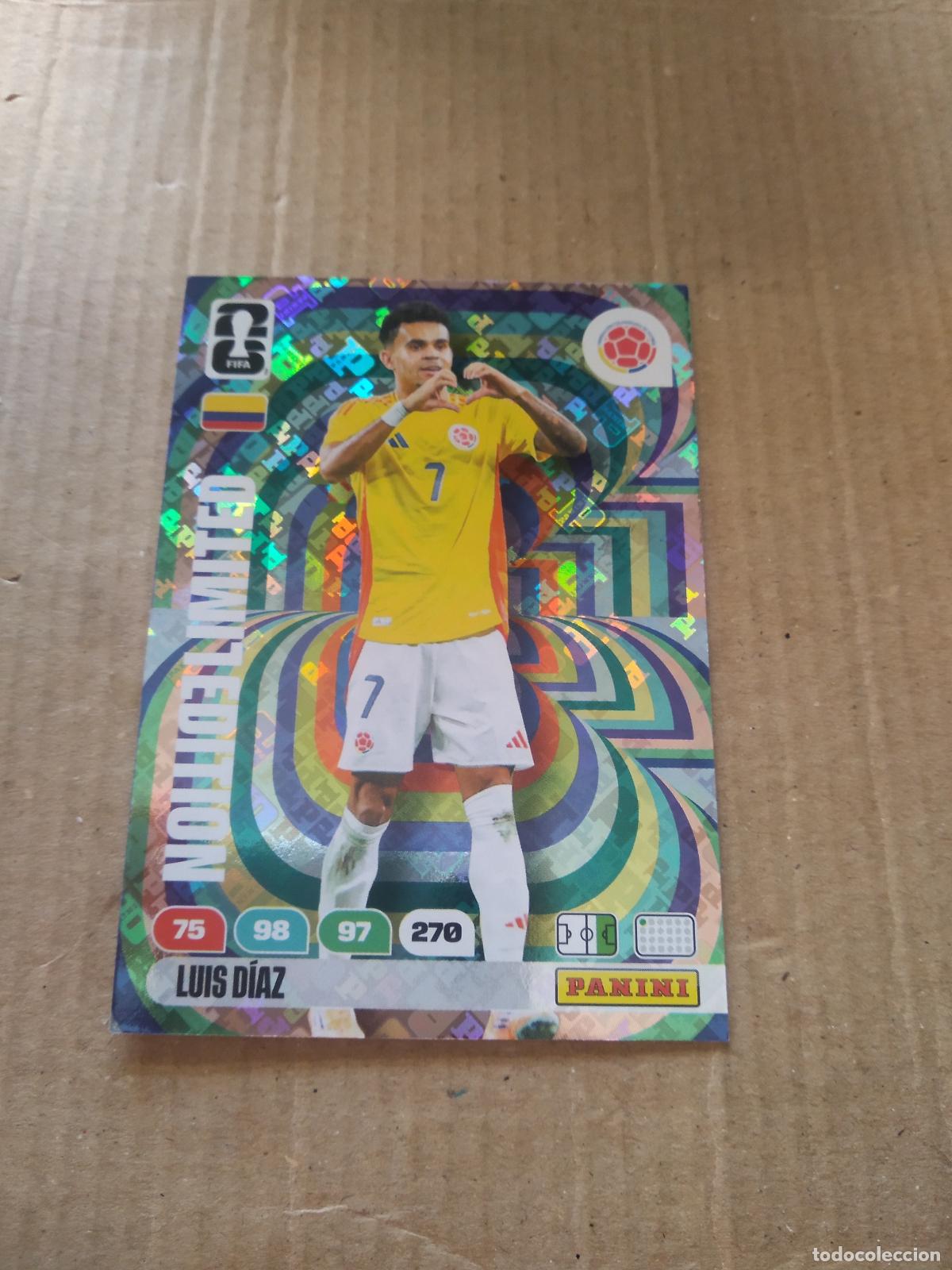 Cromos de f&uacute;tbol: LUIS DIAZ COLOMBIA HOLOGRAMA EDICION LIMITADA CROMO FUTBOL PANINI ADRENALYN MUNDIAL 2026 WORLD CUP