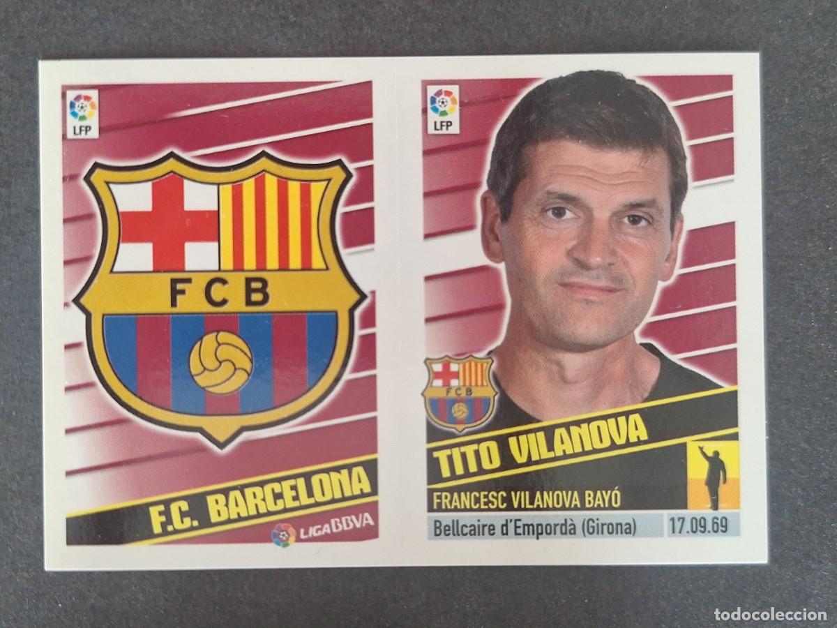Figurine di Calcio: ESCUDO TITO VILANOVA ENTRENADOR F. C. BARCELONA LIGA ESTE 2013 2014 13 14 NUNCA PEGADO SIN PEGAR
