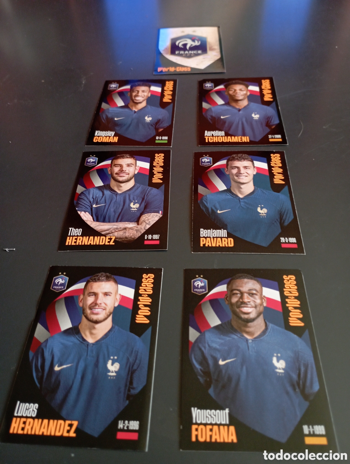 Cromos de f&uacute;tbol: Lote 7 cromos Francia world class 2024