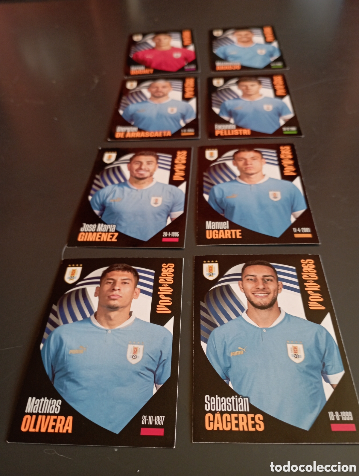 Cromos de f&uacute;tbol: Lote 8 cromos Uruguay world class 2024