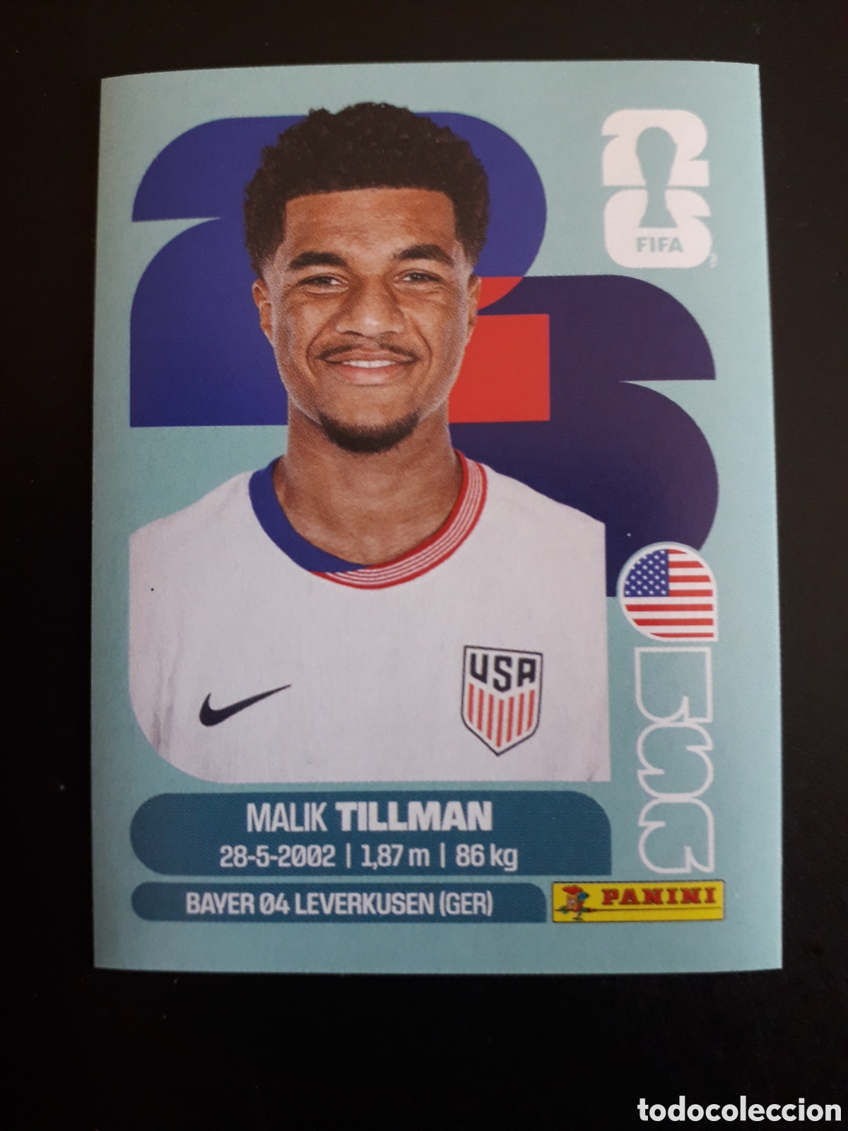 Cromos de f&uacute;tbol: TILLMAN ESTADOS UNIDOS USA 15 MUNDIAL F&Uacute;TBOL 2026 FIFA WORLD CUP PANINI SIN PEGAR PEDIDO M&Iacute;NIMO 3&euro;.