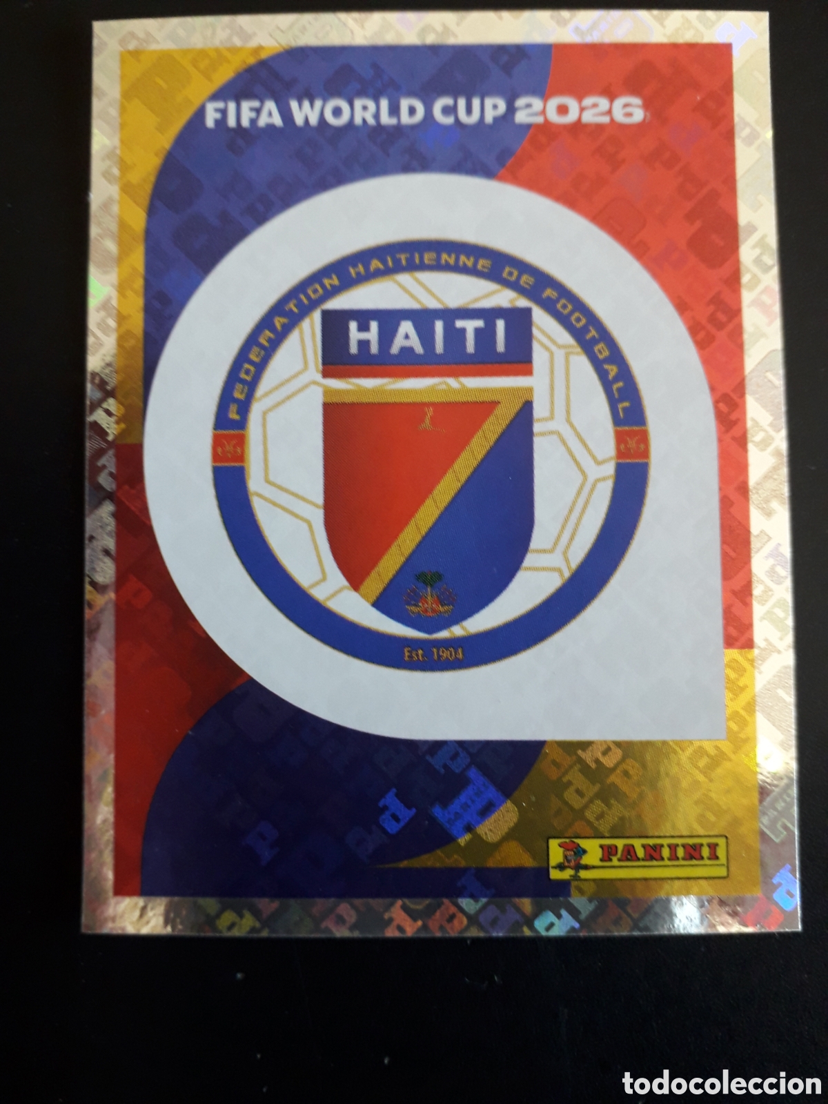 Cromos de Futebol: ESCUDO HAIT&Iacute; HAI 1 MUNDIAL F&Uacute;TBOL 2026 FIFA WORLD CUP PANINI SIN PEGAR PEDIDO M&Iacute;NIMO 3&euro;