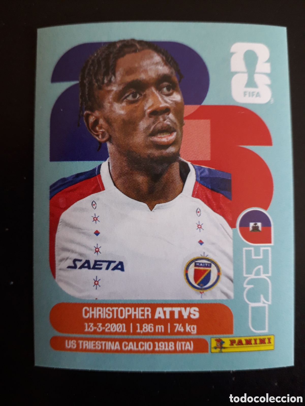 Figurine di Calcio: ATTYS HAIT&Iacute; HAI 14 MUNDIAL F&Uacute;TBOL 2026 FIFA WORLD CUP PANINI SIN PEGAR PEDIDO M&Iacute;NIMO 3&euro;.