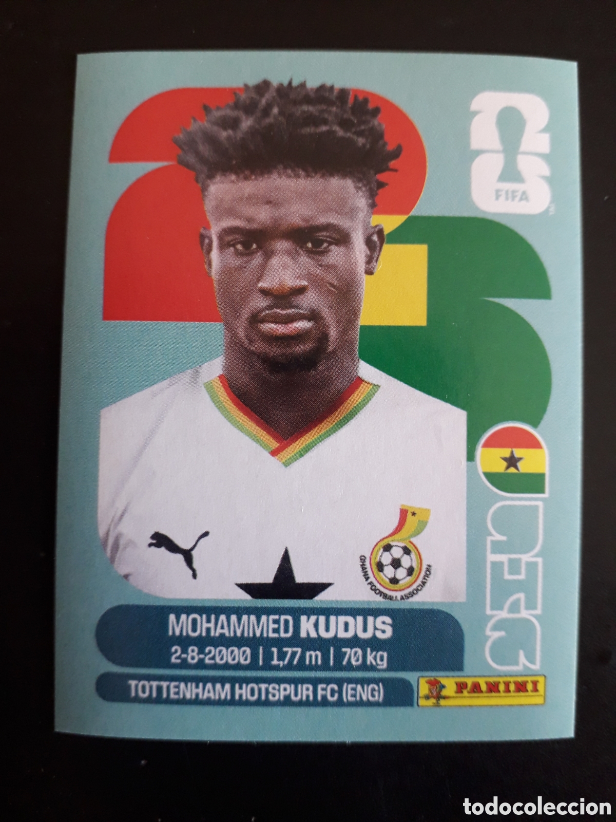 Fu&szlig;ball-Sticker: KUDUS GHANA GHA 14 MUNDIAL F&Uacute;TBOL 2026 FIFA WORLD CUP PANINI SIN PEGAR PEDIDO M&Iacute;NIMO 3&euro;