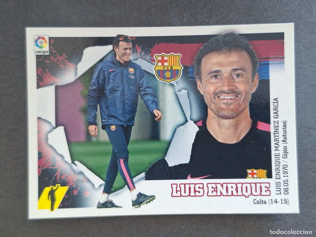 Cromos de f&uacute;tbol: LUIS ENRIQUE ENTRENADOR F. C. BARCELONA LIGA ESTE 2015 2016 15 16 NUNCA PEGADO SIN PEGAR
