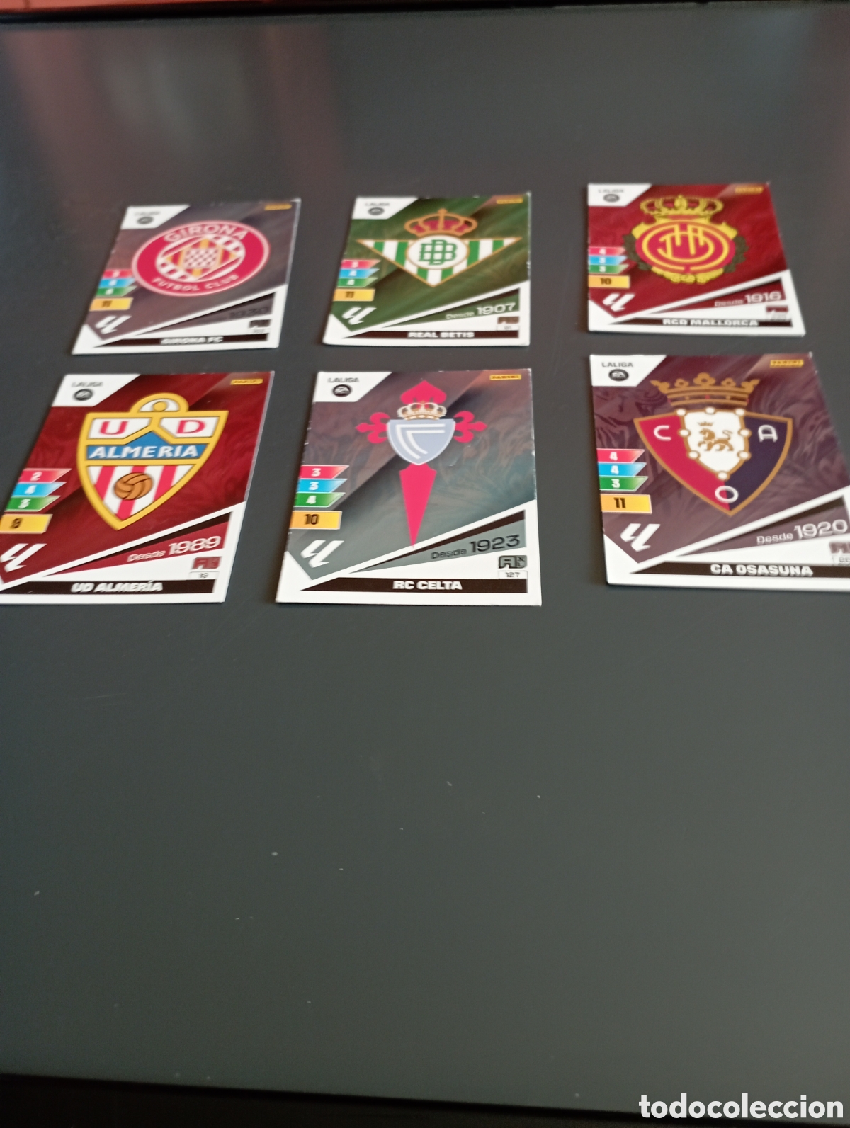 Cromos de f&uacute;tbol: Mini lote 6 cromos escudos adrenalyn XL 2023 24
