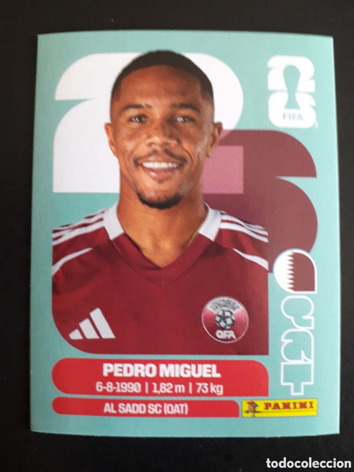 Cromos de Futebol: PEDRO MIGUEL QATAR QAT 7 MUNDIAL F&Uacute;TBOL 2026 FIFA WORLD CUP PANINI SIN PEGAR PEDIDO M&Iacute;NIMO 3&euro;.