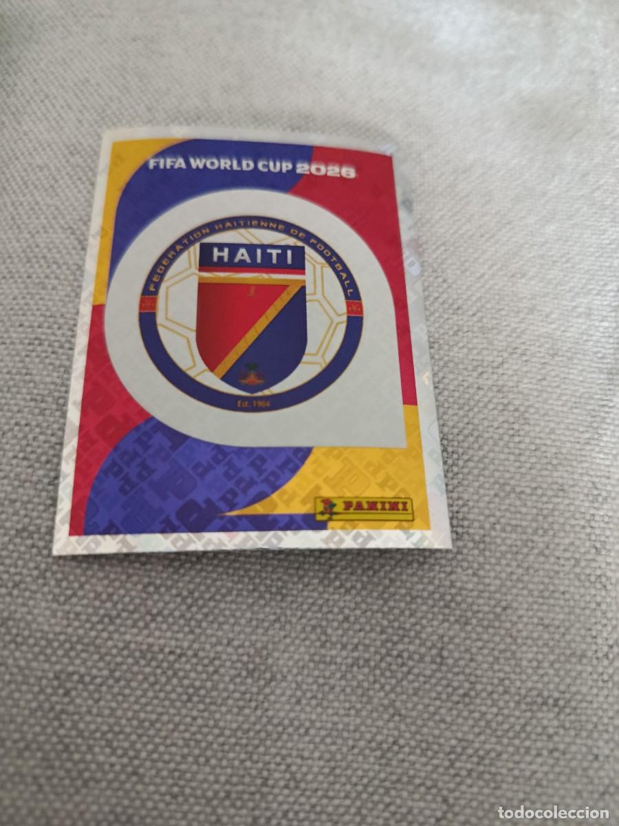 Cromos de f&uacute;tbol: Mundial Estados Unidos-Mexico-Canad&aacute; 2026. 1- Escudo. Hait&iacute;. Nunca pegado.
