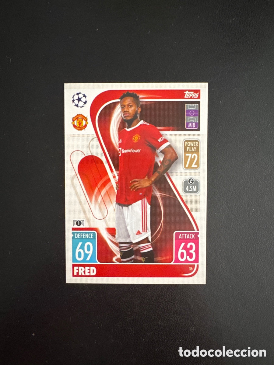 Cartes &agrave; collectionner de Football: FRED NUMERO 36 MANCHESTER UNITED MATCH ATTAX 2021 2022
