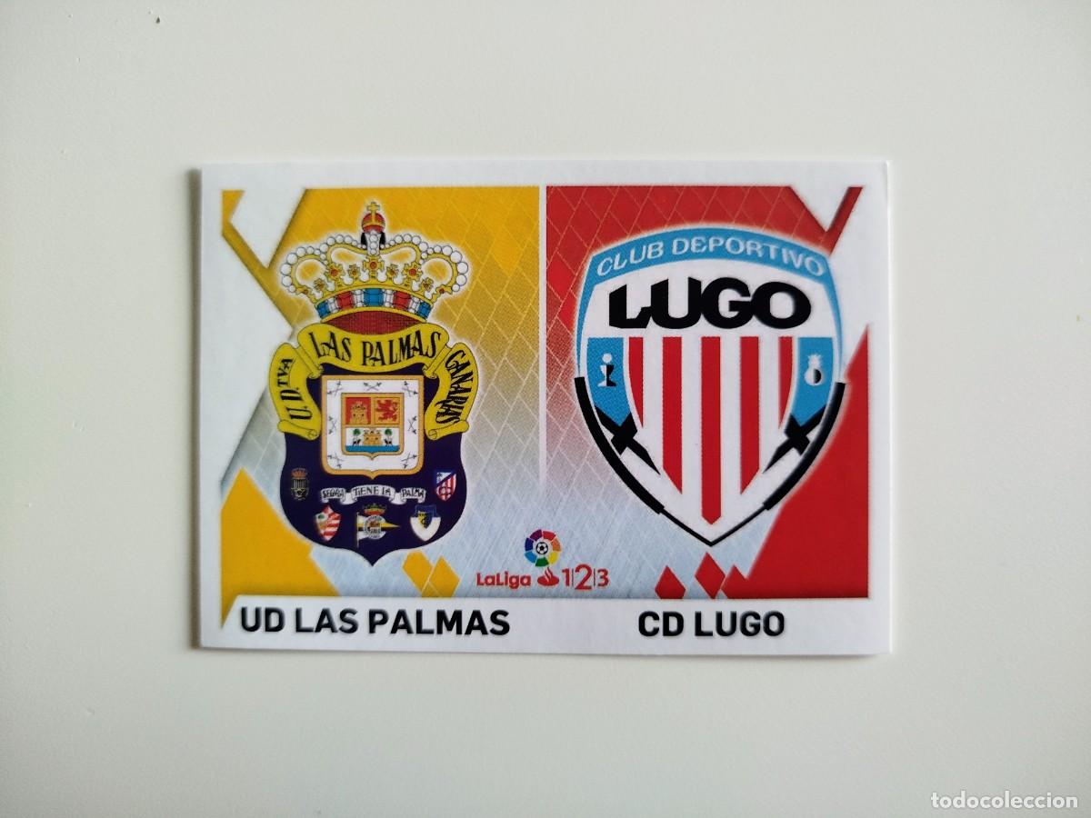 Cromos de f&uacute;tbol: Escudos 6 SIN PEGAR UD Las Palmas / CD Lugo Liga 1 2 3 Ediciones Este 19 20 / 2019 2020