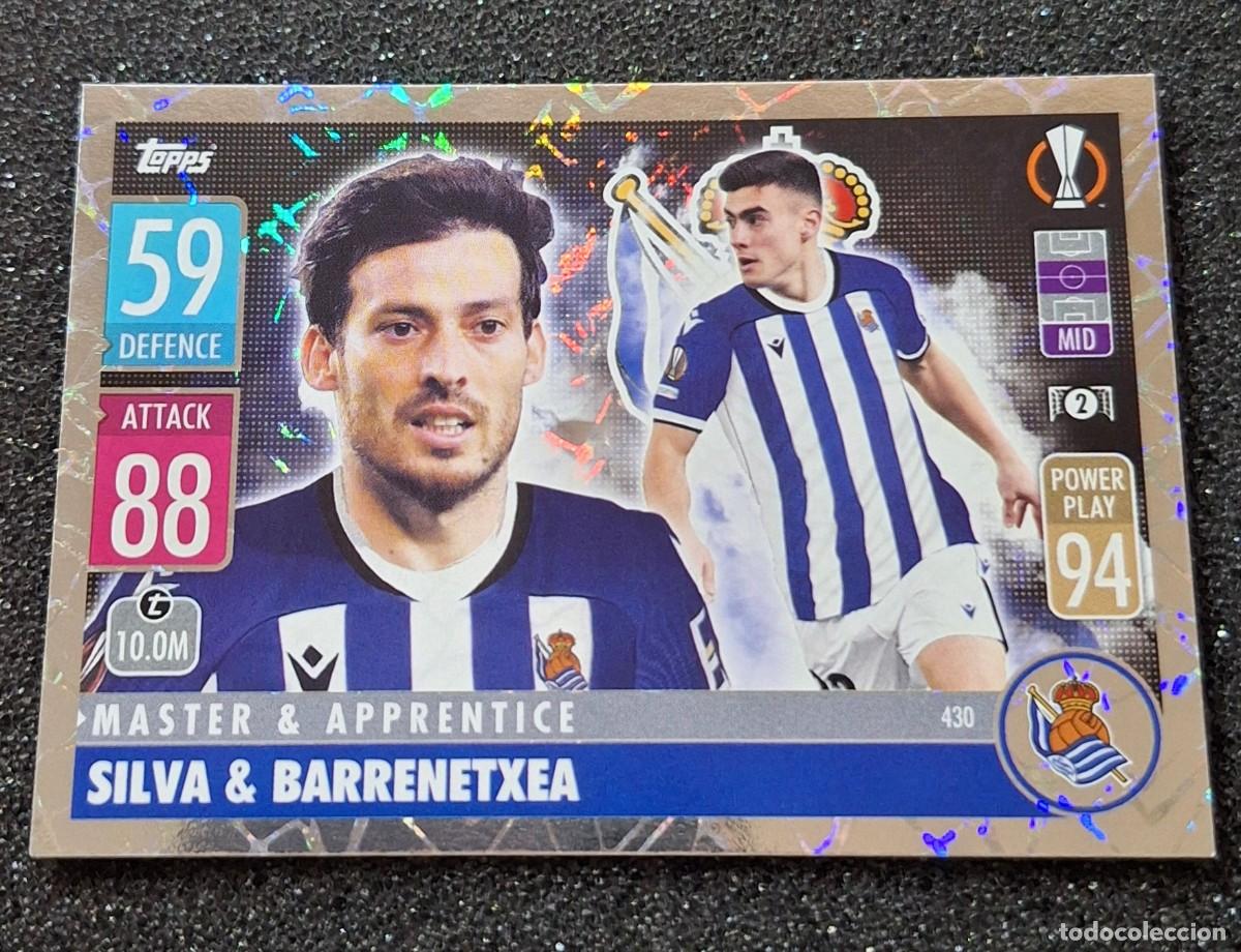 Cromos de f&uacute;tbol: David Silva & Barrenetxea Real Sociedad Topps Match Attax Soccer Master & Apprentice