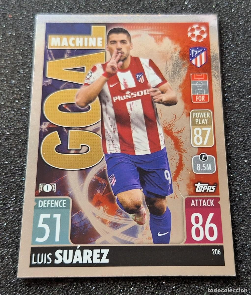 Fu&szlig;ball-Sticker: Luis Suarez Atletico de Madrid Topps Match Attax Soccer Goal Machine