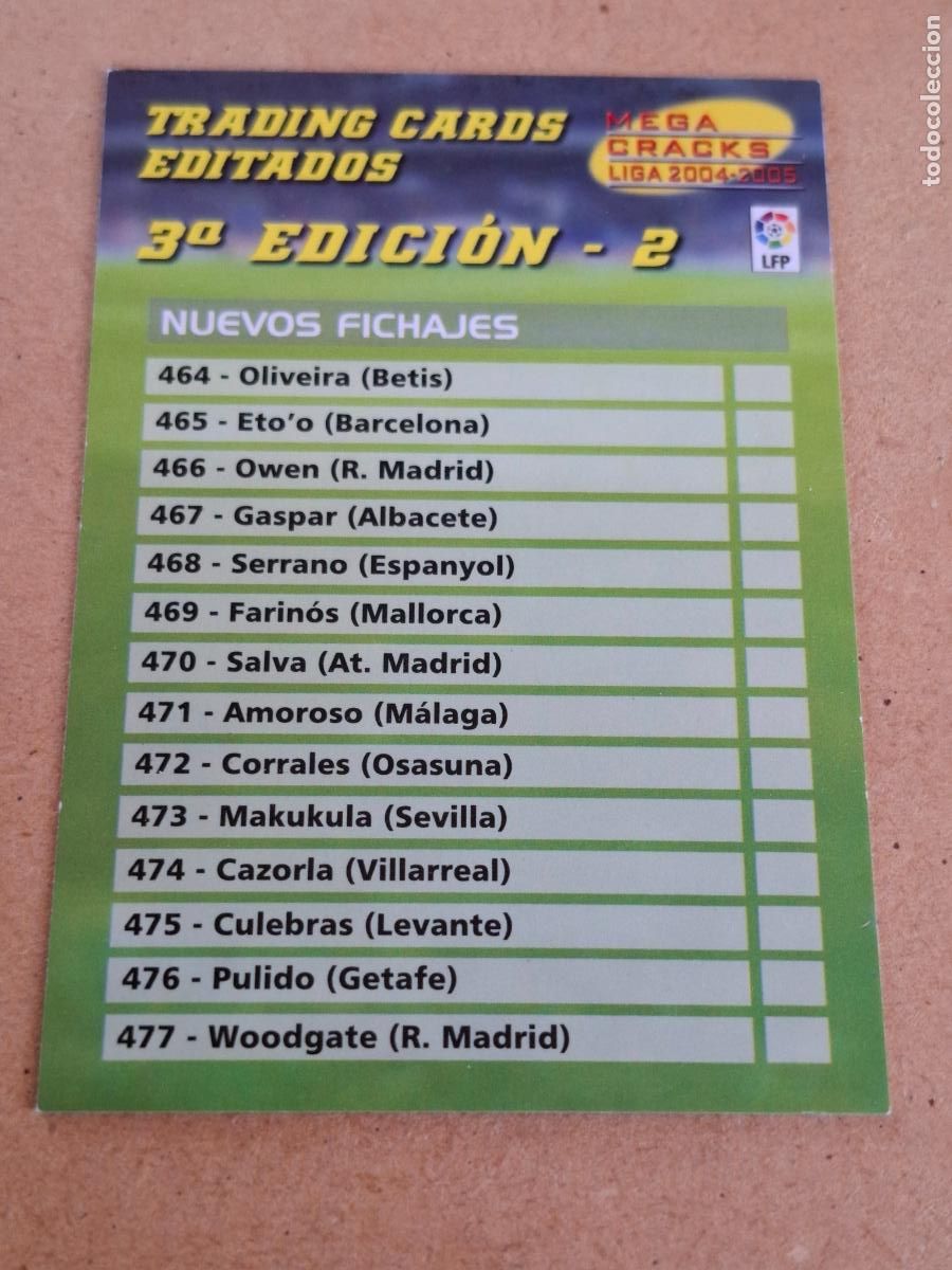 Cromos de f&uacute;tbol: MEGACRACKS 2004 2005 04 05 - INDICE 3&ordf; EDICI&Oacute;N 2 - CP13