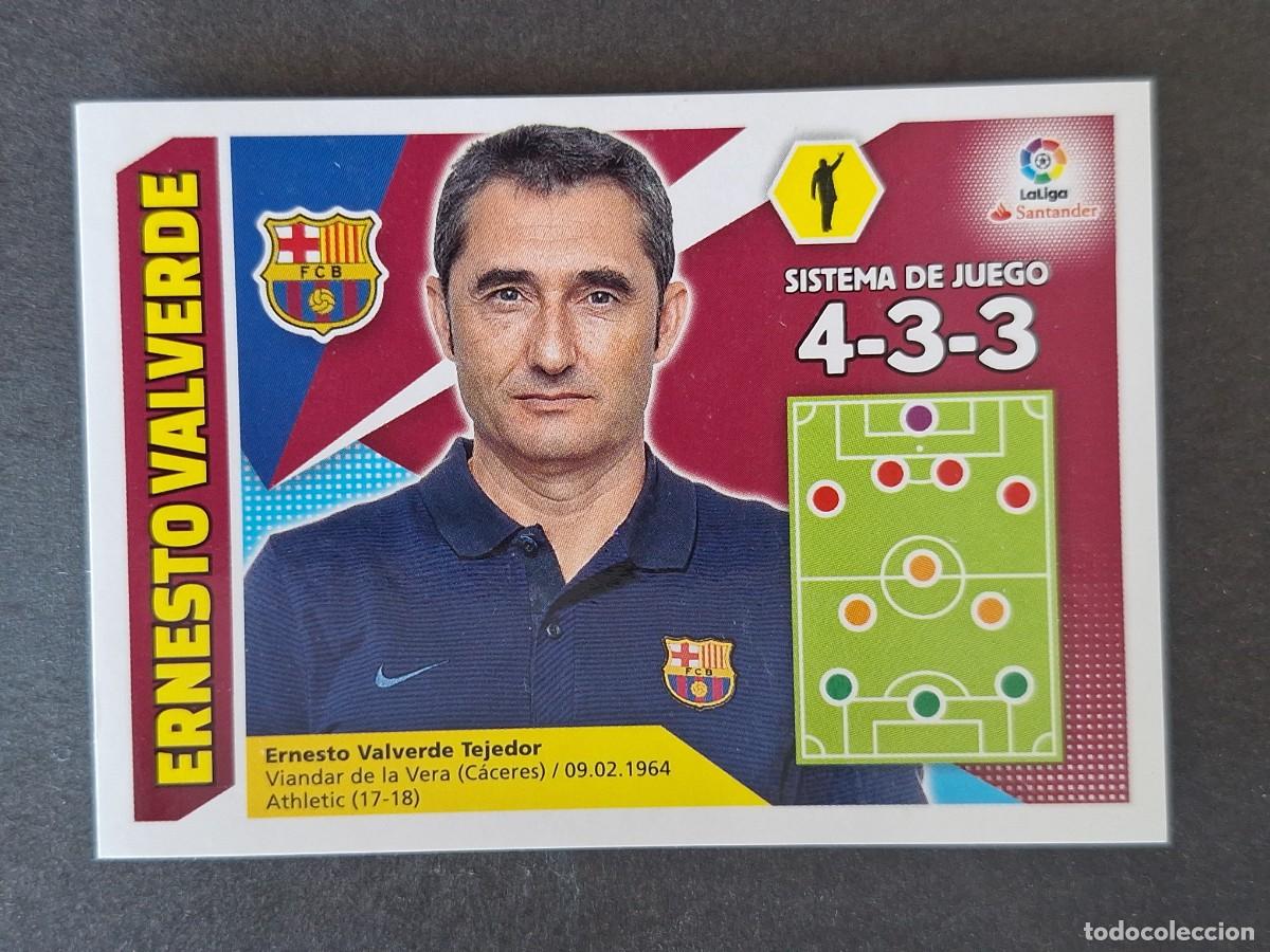 Cromos de f&uacute;tbol: ERNESTO VALVERDE ENTRENADOR F. C. BARCELONA LIGA ESTE 2017 2018 17 18 NUNCA PEGADO SIN PEGAR