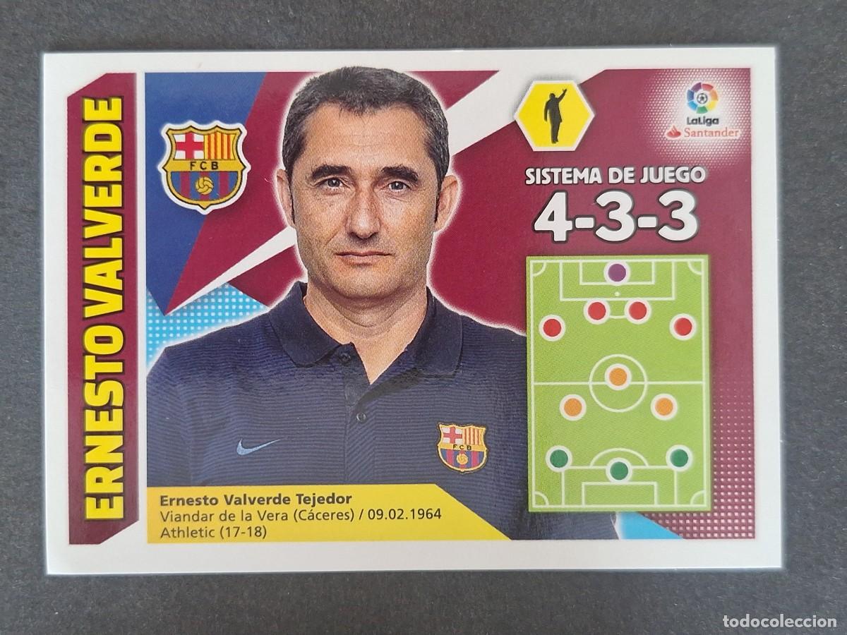 Cromos de f&uacute;tbol: ERNESTO VALVERDE ENTRENADOR F. C. BARCELONA LIGA ESTE 2017 2018 17 18 NUNCA PEGADO SIN PEGAR