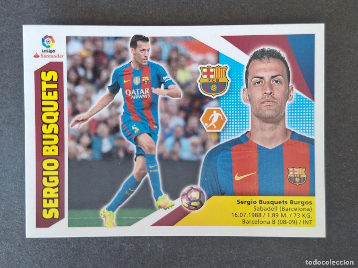Cromos de f&uacute;tbol: SERGIO BUSQUETS F. C. BARCELONA LIGA ESTE 2017 2018 17 18 NUNCA PEGADO SIN PEGAR