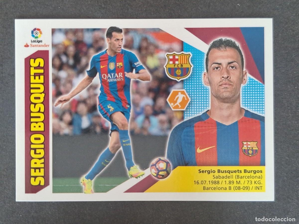 Cromos de f&uacute;tbol: SERGIO BUSQUETS F. C. BARCELONA LIGA ESTE 2017 2018 17 18 NUNCA PEGADO SIN PEGAR