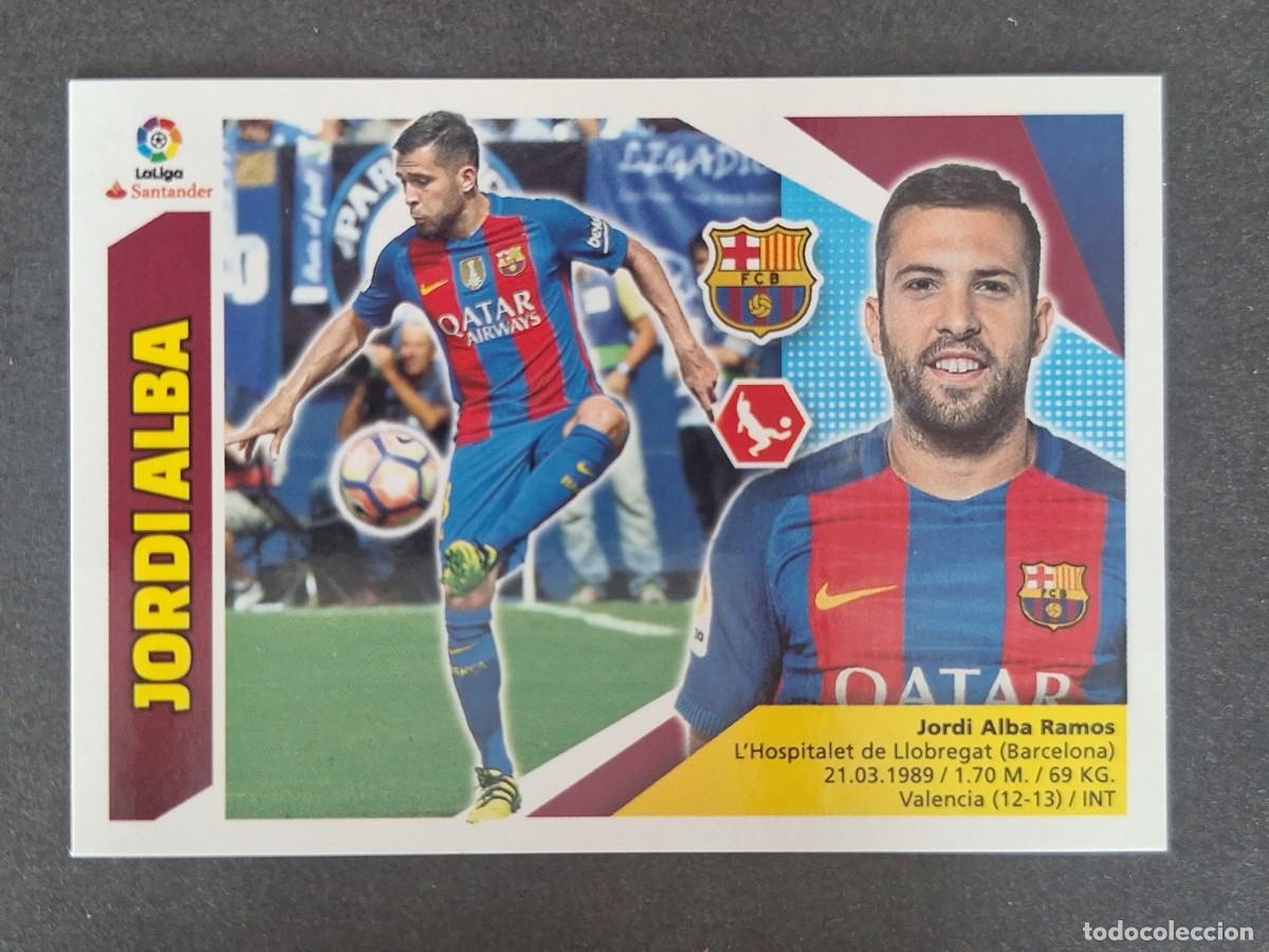 Fu&szlig;ball-Sticker: JORDI ALBA F. C. BARCELONA LIGA ESTE 2017 2018 17 18 NUNCA PEGADO SIN PEGAR