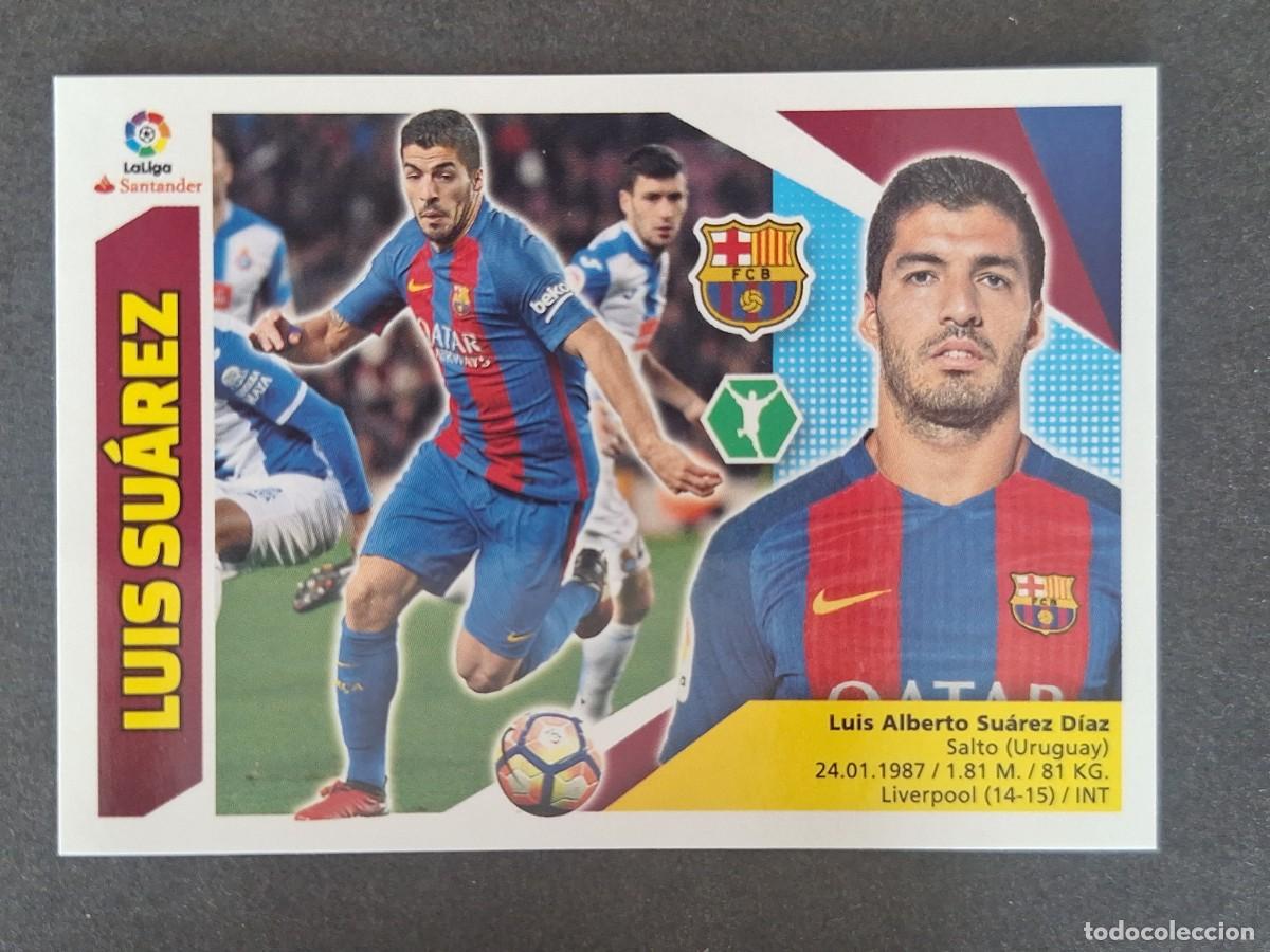 Fu&szlig;ball-Sticker: LUIS SUAREZ F. C. BARCELONA LIGA ESTE 2017 2018 17 18 NUNCA PEGADO SIN PEGAR