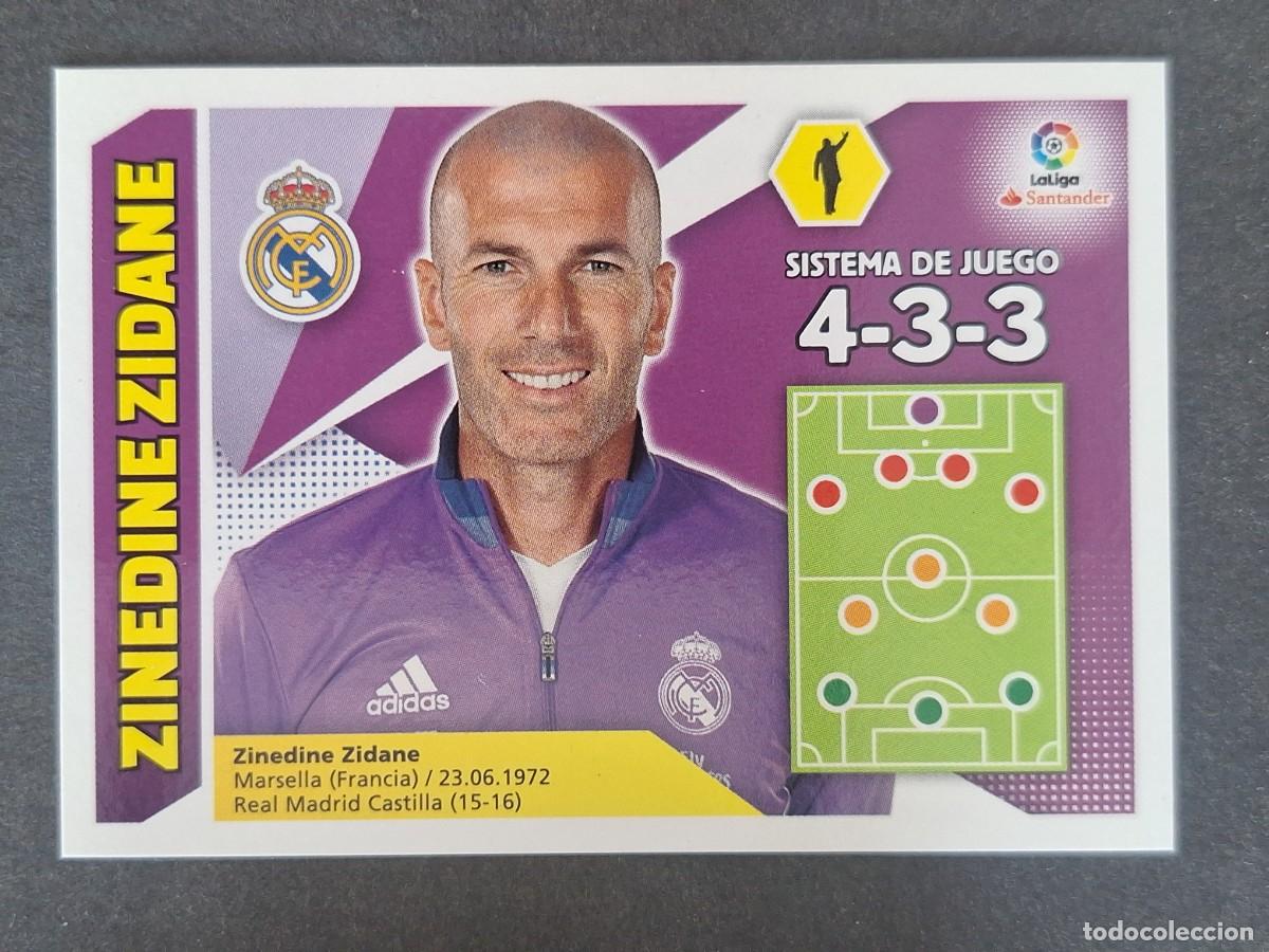 Fu&szlig;ball-Sticker: ZINEDINE ZIDANE ENTRENADOR REAL MADRID LIGA ESTE 2017 2018 17 18 NUNCA PEGADO SIN PEGAR