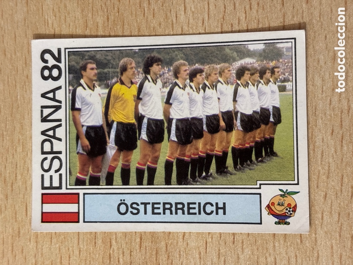 Fu&szlig;ball-Sticker: # 129 Alineaci&oacute;n Austria Mundial Espa&ntilde;a 82 sin pegar Panini