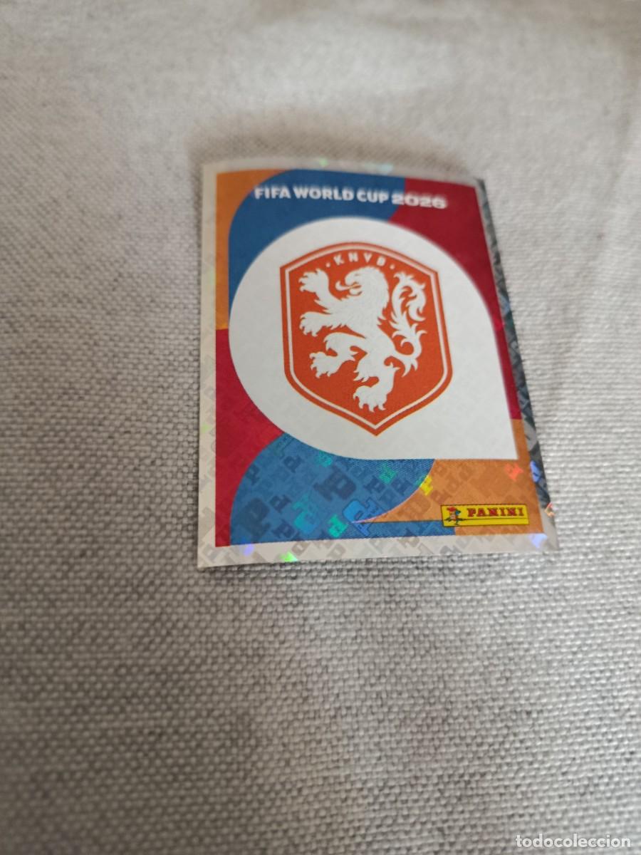 Fu&szlig;ball-Sticker: Mundial Estados Unidos-Mexico-Canad&aacute; 2026. 1- Escudo. Pa&iacute;ses Bajos. Nunca pegado.