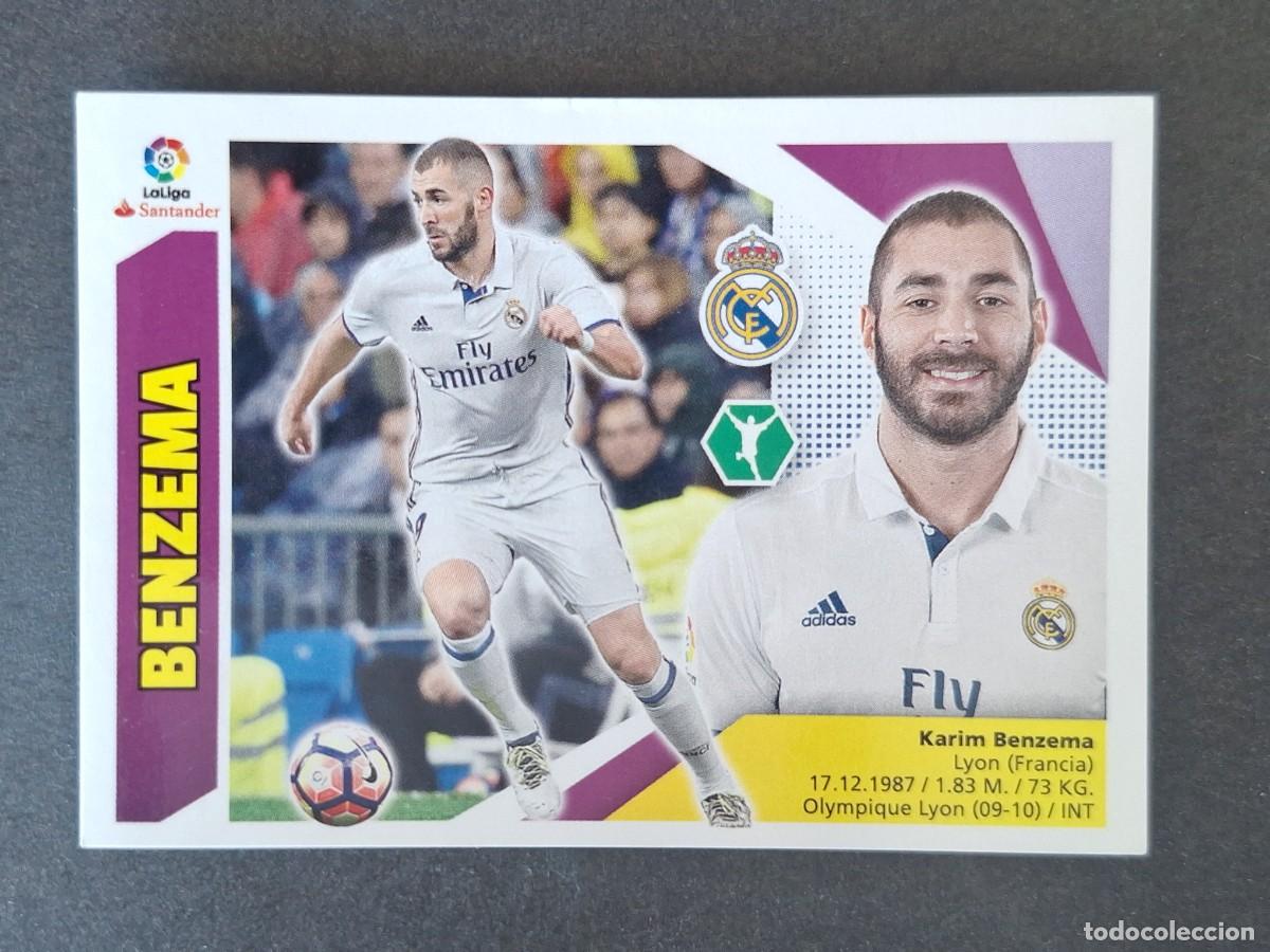 Cromos de f&uacute;tbol: BENZEMA REAL MADRID LIGA ESTE 2017 2018 17 18 NUNCA PEGADO SIN PEGAR