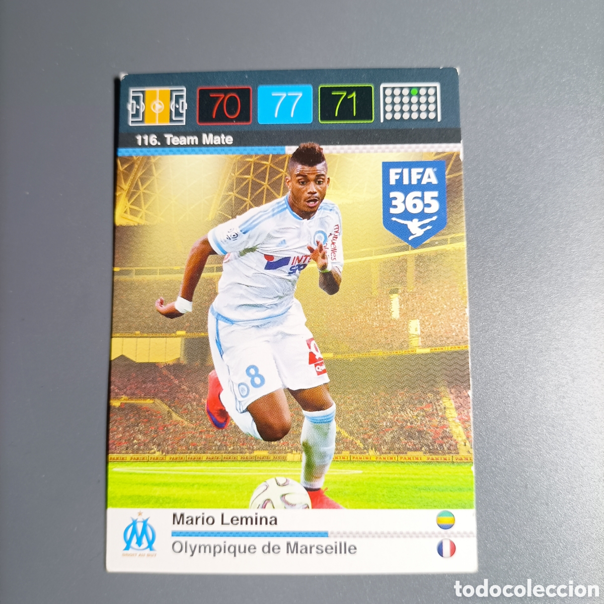 Figurine di Calcio: CARD ADRENALYN XL FIFA 365 PANINI 2016 (OLYMPIQUE DE MARSEILLE) №116 MARIO LENINA