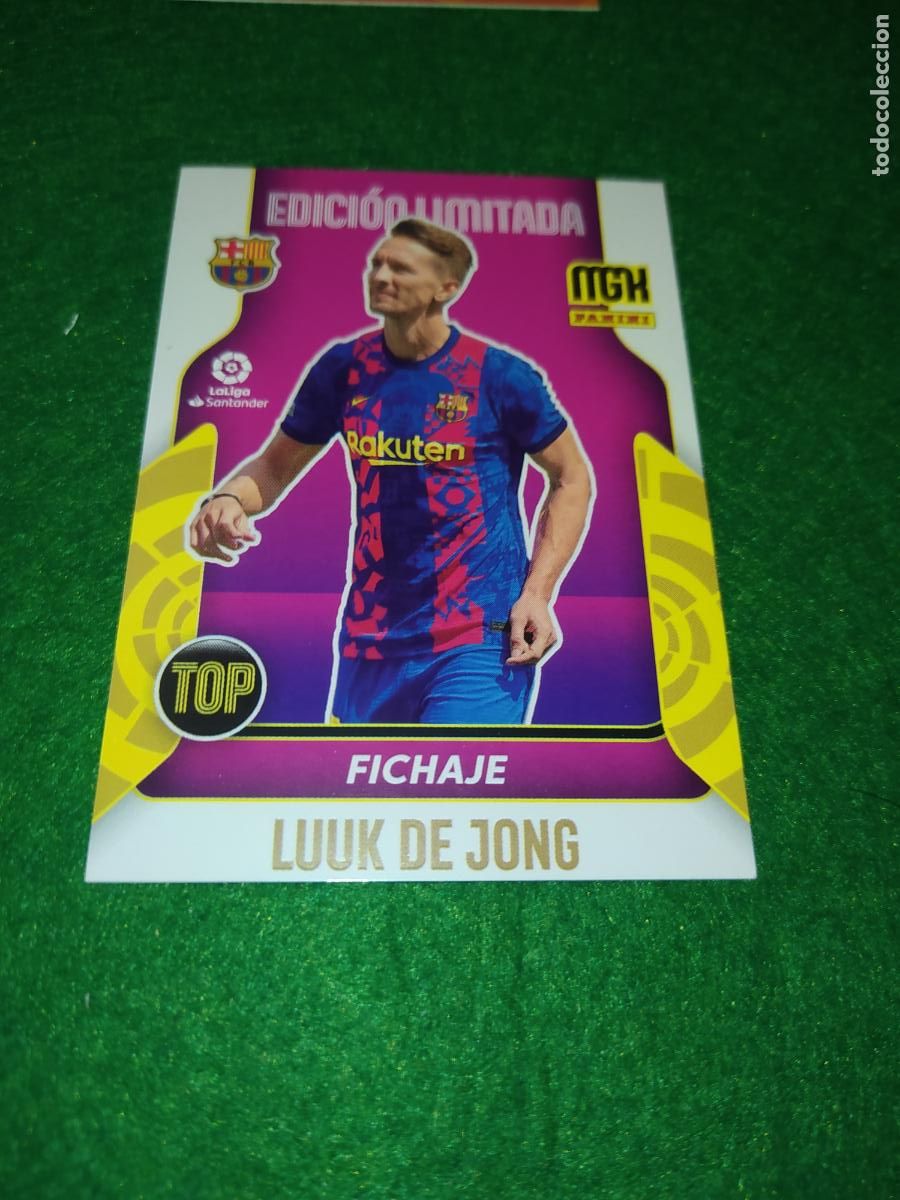 Cromos de f&uacute;tbol: EDICION LIMITADA MGK 2021 2022 TOP FICHAJE LUUK DE JONG FC BARCELONA