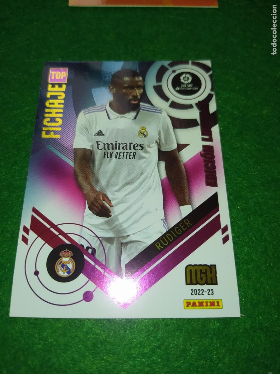 Cromos de f&uacute;tbol: EDICION LIMITADA MGK 2022 2023 TOP FICHAJE RUDIGER REAL MADRID