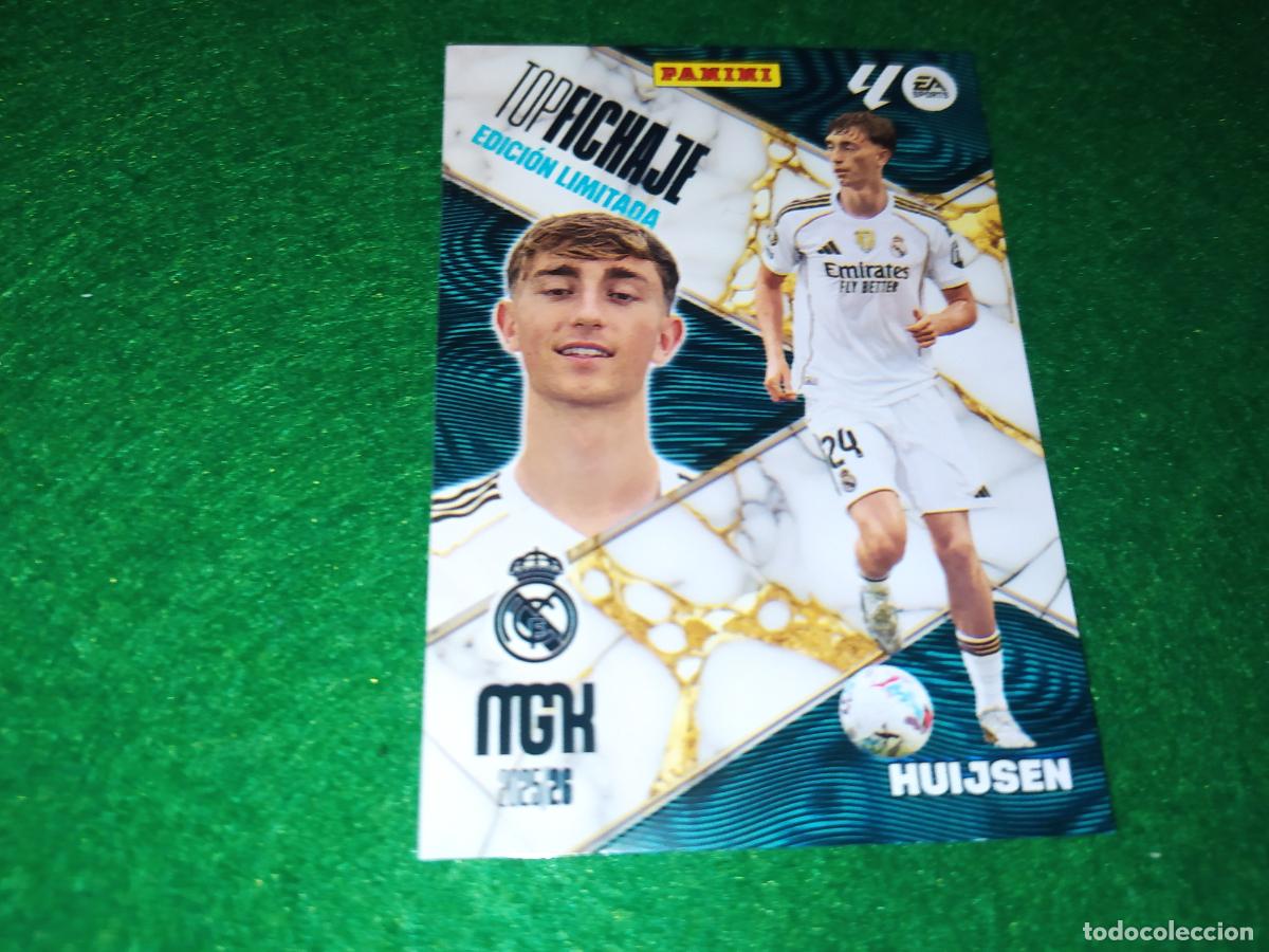 Cromos de f&uacute;tbol: EDICION LIMITADA MGK 2025 2026 TOP FICHAJE HUIJSEN REAL MADRID