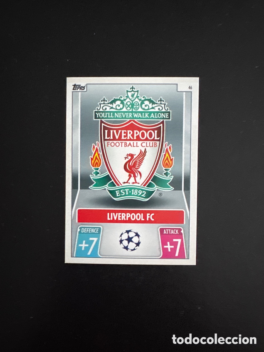 Cromos de f&uacute;tbol: ESCUDO LIVERPOOL NUMERO 46 MATCH ATTAX 2021 2022
