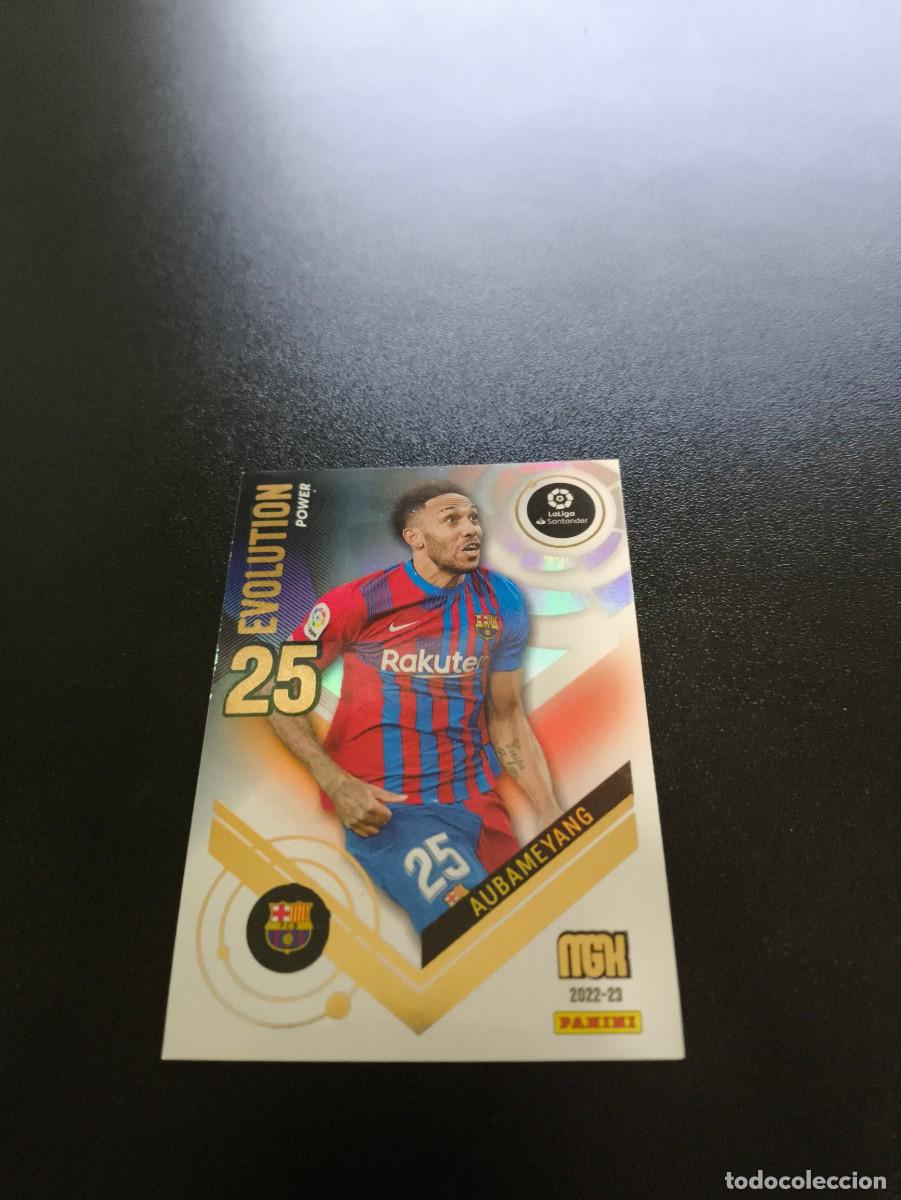 Cromos de f&uacute;tbol: P 373 Aubameyang BARCELONA EVOLUTION POWER PANINI LIGA MEGACRACKS MGK 2022 2023 22 23 NO ESTE