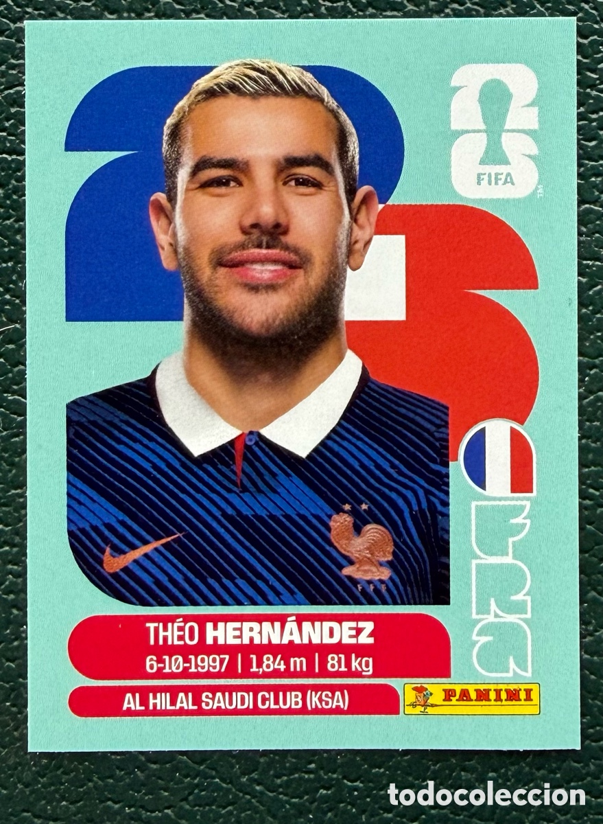 Figurine di Calcio: FRA 3 THEO HERNANDEZ FRANCIA CROMOS ALBUM FIFA WORLD CUP MUNDIAL 2026 PANINI