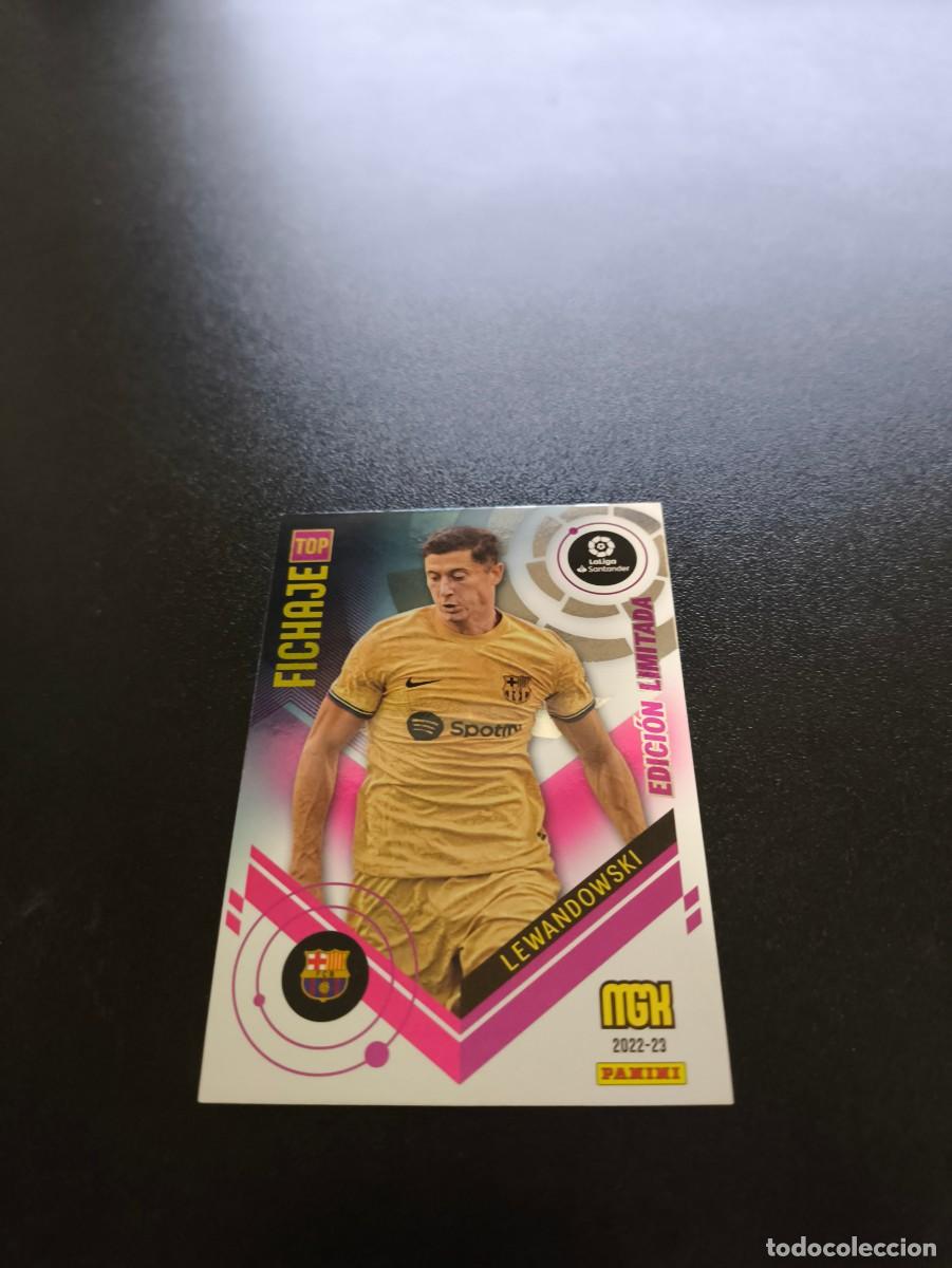 Cromos de f&uacute;tbol: Lewandowski BARCELONA EDICION LIMITADA PANINI LIGA MEGACRACKS MGK 2022 2023 22 23 NO ESTE