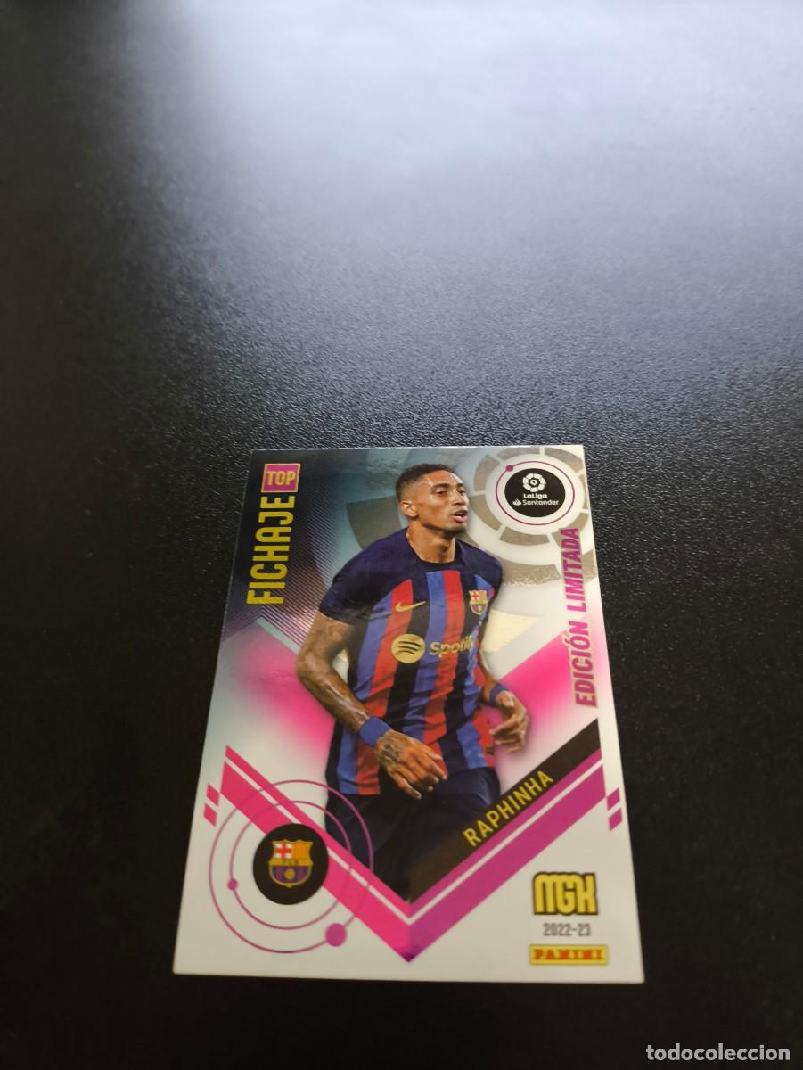 Cromos de f&uacute;tbol: RAPHINHA BARCELONA EDICION LIMITADA PANINI LIGA MEGACRACKS MGK 2022 2023 22 23 NO ESTE